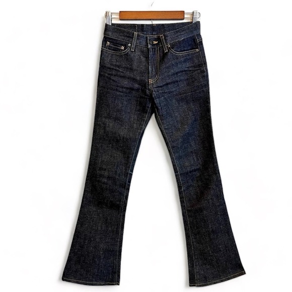 MOUSSY Flare Bootcut Dark Blue Denim Jeans Made in Japan size 26 Low to mid-rise - Picture 1 of 15